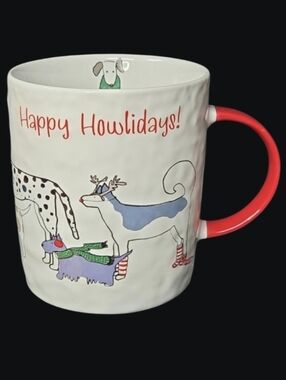 "Happy Howlidays!" Festive Dog Pattern Lg Ceramic Christmas Mug - Prima Design